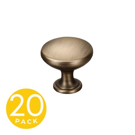 Sapphire Alpha Series 1 in. Modern Medium Aged Bronze Round Cabinet Hardware Knob 20-Pack SP-1145-K-MAB-20